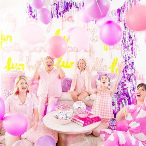 A Holographic Stripes And Balloons Slumber Party #slumberparty